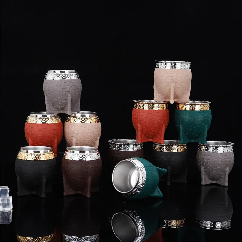Taza Premium Paraguay | Doble Pared de Acero Inoxidable | Fondo Plano | Diseño Compacto y Elegante