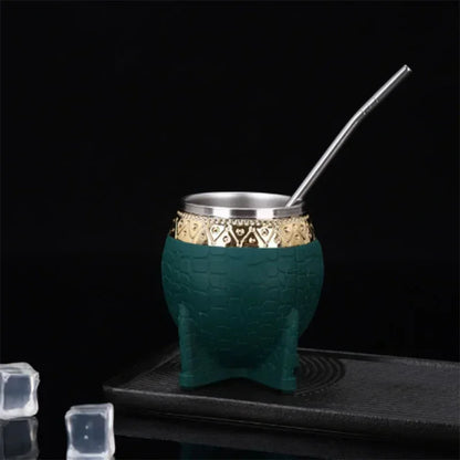 Taza Premium Paraguay | Doble Pared de Acero Inoxidable | Fondo Plano | Diseño Compacto y Elegante