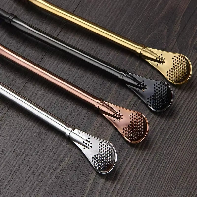4Pcs Yerba Mate Straw Filter +1 Brush Reusable 304 Stainless Steel Bombilla Drinking Straw Metal Tea Tools Bar Accessories
