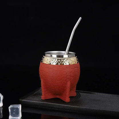 Taza Premium Paraguay | Doble Pared de Acero Inoxidable | Fondo Plano | Diseño Compacto y Elegante