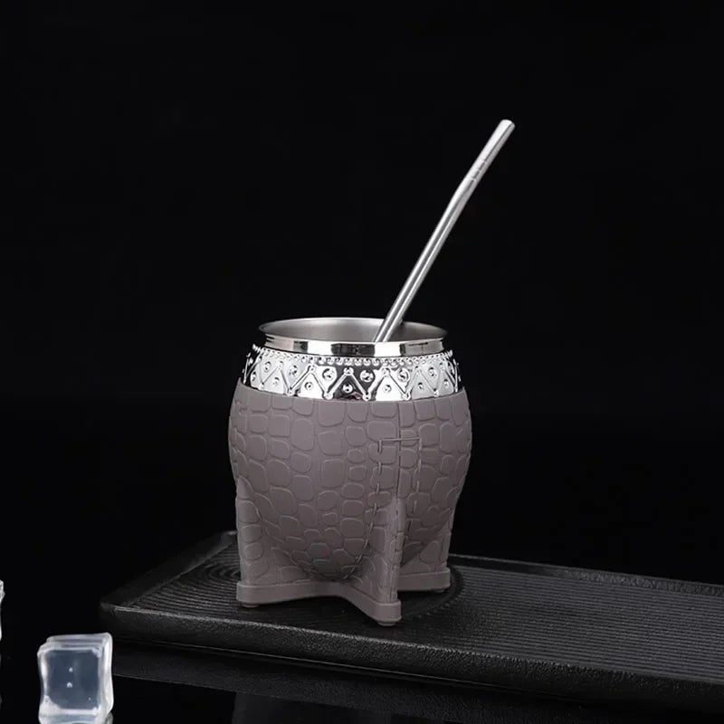 Taza Premium Paraguay | Doble Pared de Acero Inoxidable | Fondo Plano | Diseño Compacto y Elegante