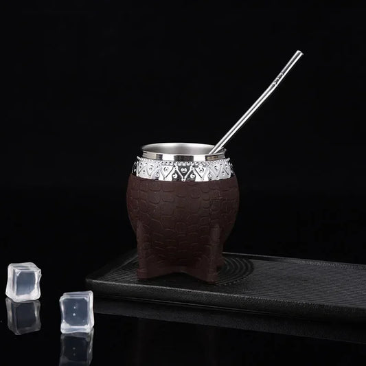Taza Premium Paraguay | Doble Pared de Acero Inoxidable | Fondo Plano | Diseño Compacto y Elegante