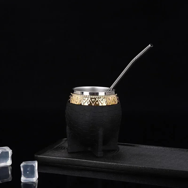 Taza Premium Paraguay | Doble Pared de Acero Inoxidable | Fondo Plano | Diseño Compacto y Elegante