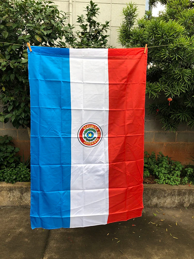 Bandera de Paraguay 90x150 cm | Tela de Poliéster Resistente