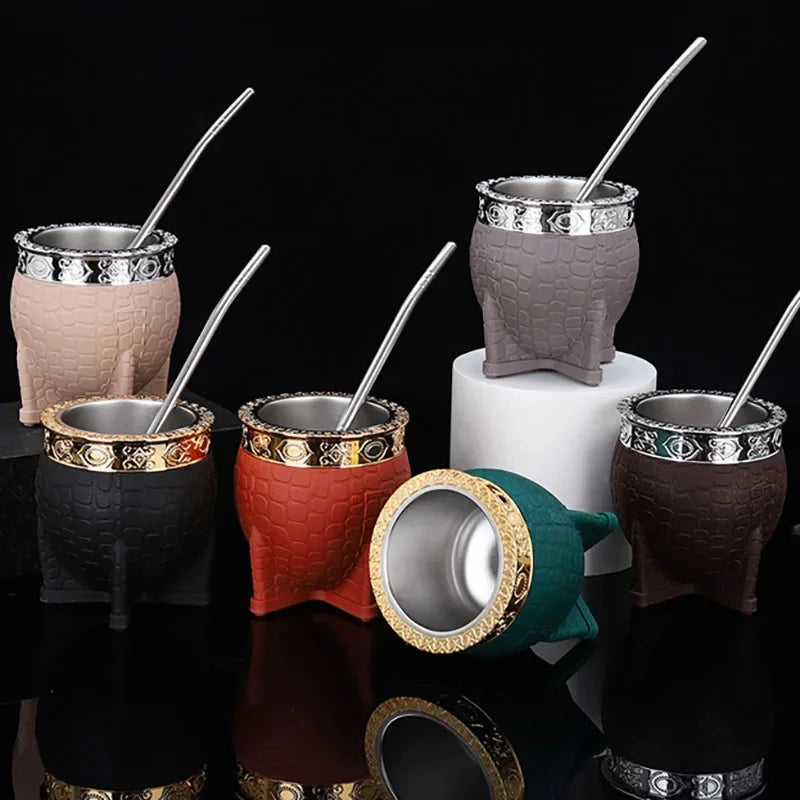 Taza Premium Paraguay | Doble Pared de Acero Inoxidable | Fondo Plano | Diseño Compacto y Elegante